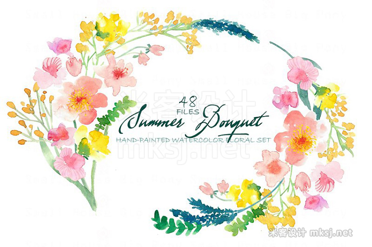 png素材 Summer Bouquet - Watercolor Clipart