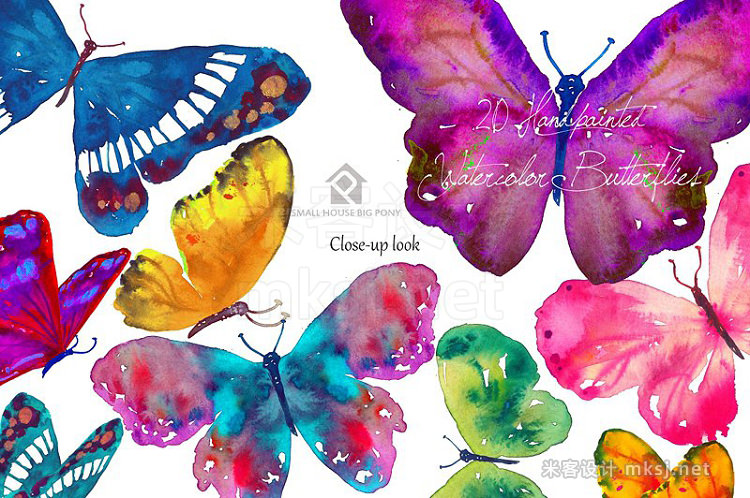 png素材 20 Watercolor Butterflies