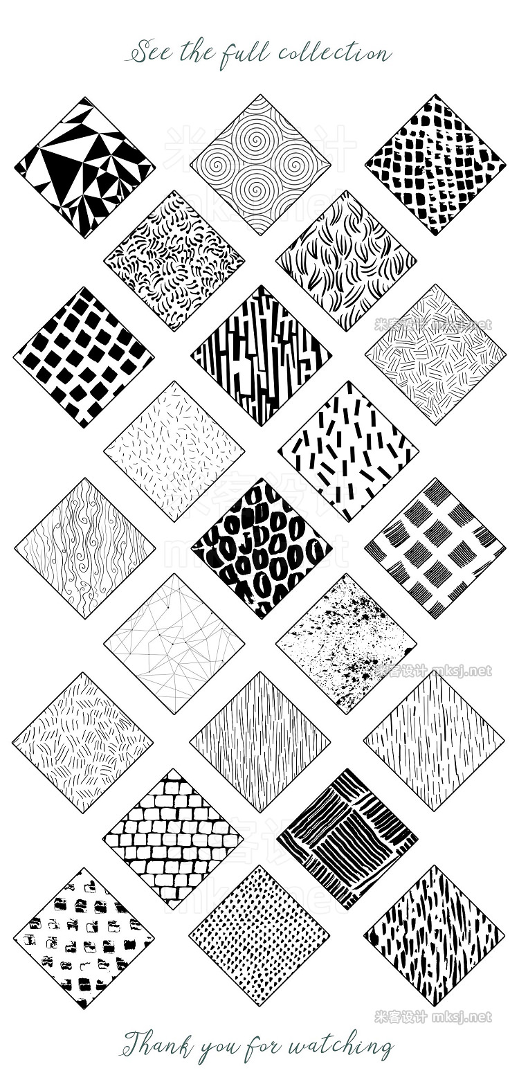 png素材 Dots dashes 23 seamless patterns