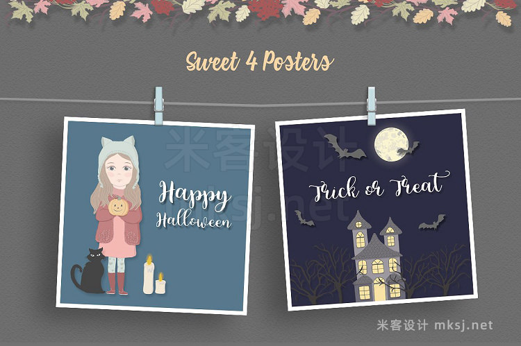 png素材 Halloween Fall Illustration Set