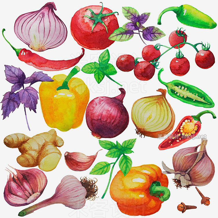 png素材 Watercolor Vegetables