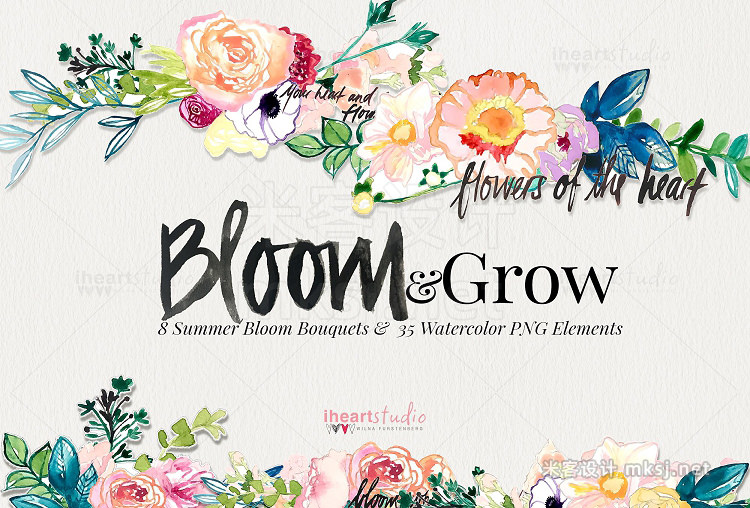 png素材 Bloom Grow Watercolors