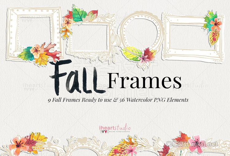 png素材 Fall Frames Watercolors