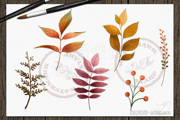png素材 Autumn Watercolor Clip Art