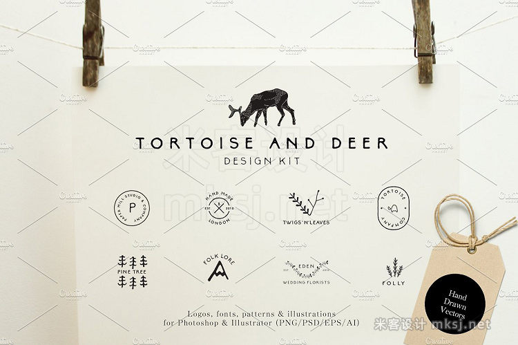 png素材 Tortoise and Deer Design Kit