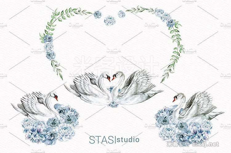 png素材 Watercolor Swan Clip Art