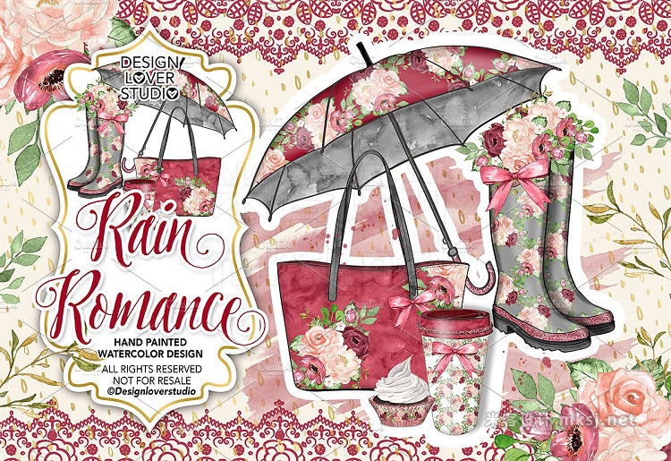 png素材 Rain Romance design