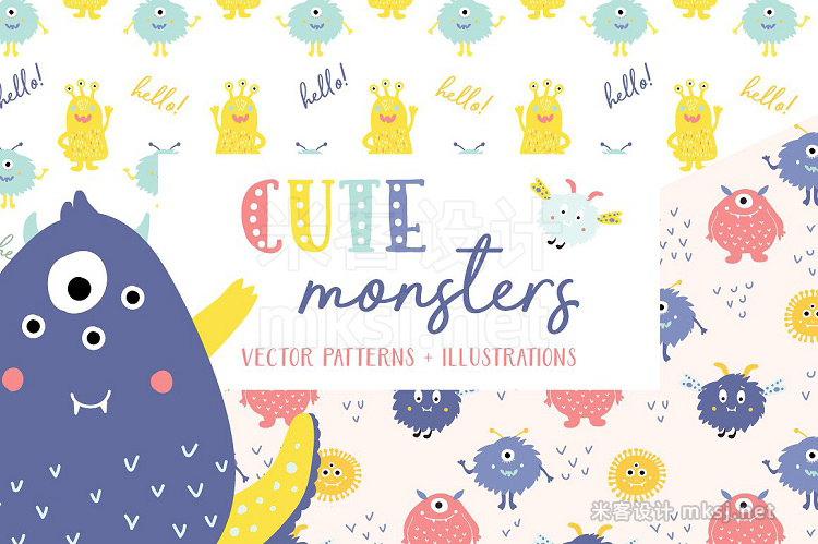 png素材 Cute Monsters Patterns