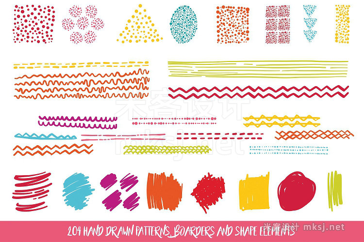 png素材 204 Hand Drawn Doodles 56 Patterns