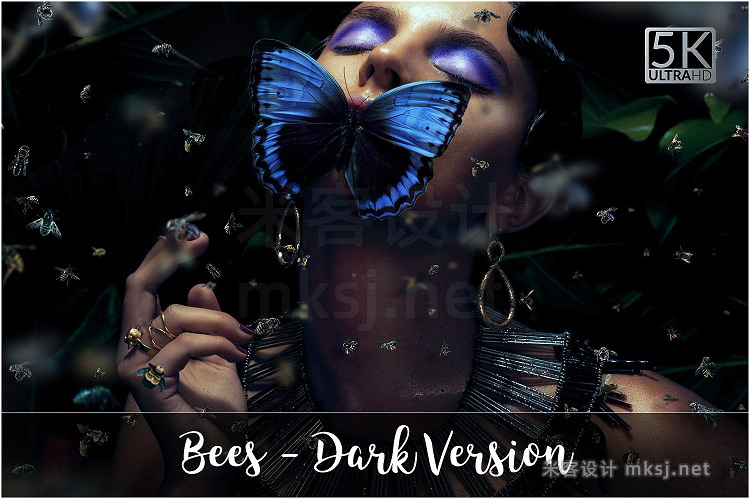 png素材 5K Bees - Dark Version