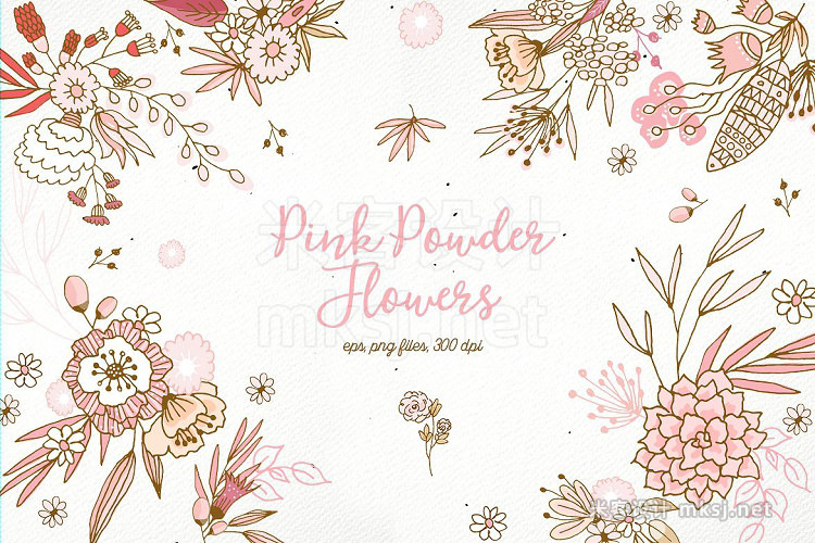 png素材 Pink Powder Flowers