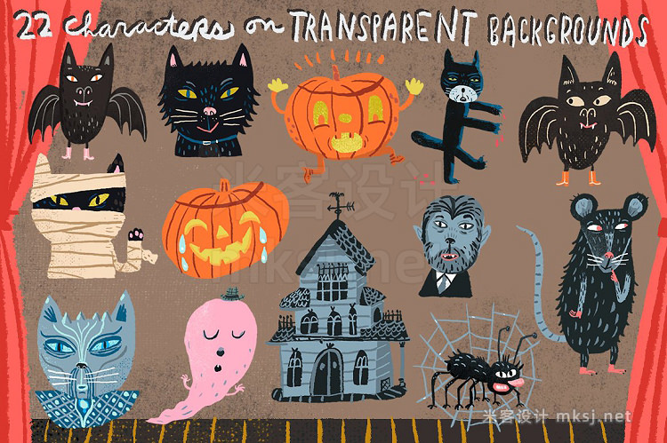 png素材 22 Horrific Halloween Illustrations