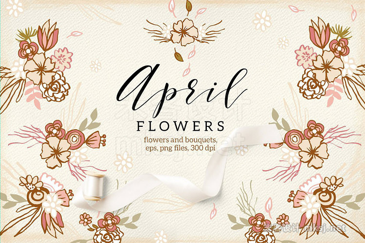 png素材 April Flowers