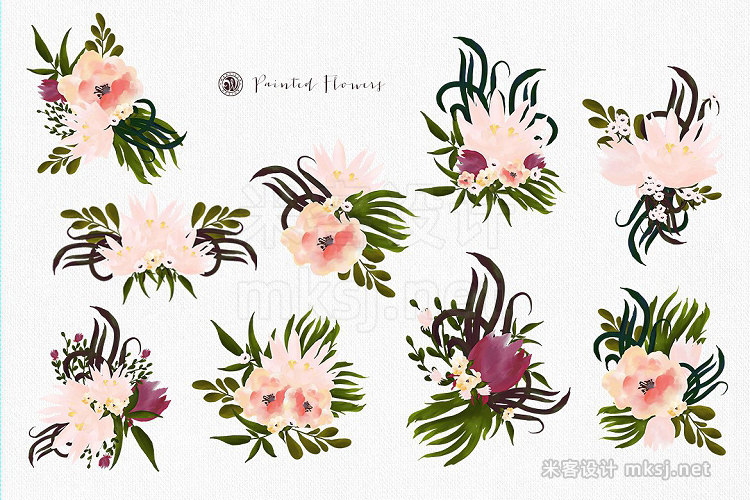 png素材 Painted Flowers