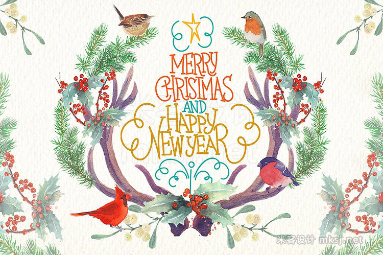 png素材 watercolor christmas png elements