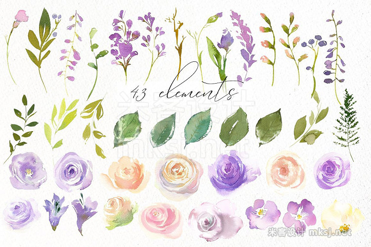 png素材 Bouquets de Mariee Watercolor Set