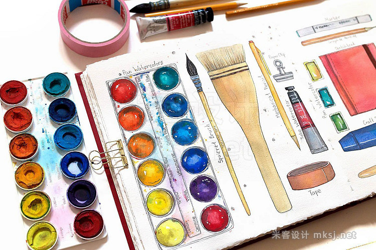 png素材 Art Supplies (watercolor elements)