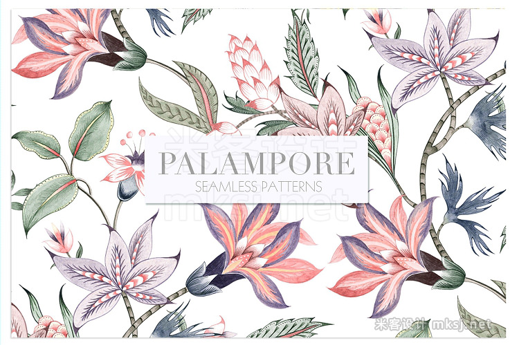 png素材 Palampore seamless watercolor print