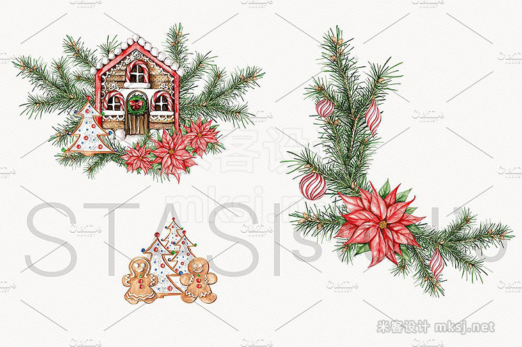 png素材 Watercolor Christmas Clipart