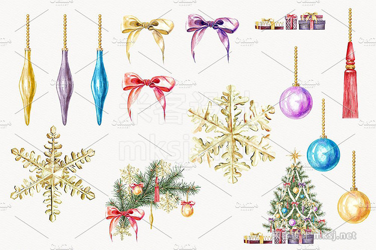 png素材 Watercolor Christmas Tree Clipart