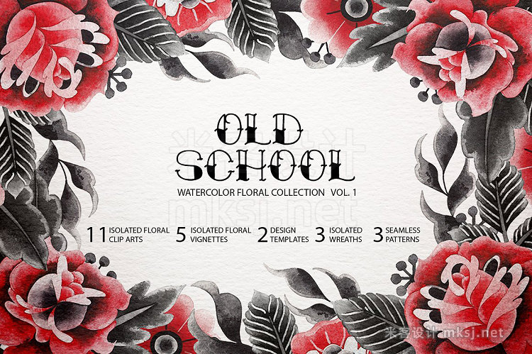 png素材 Old school floral collection Vol 1