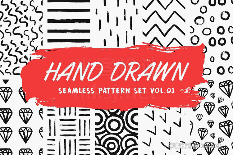 png素材 Hand Drawn Patterns Bundle