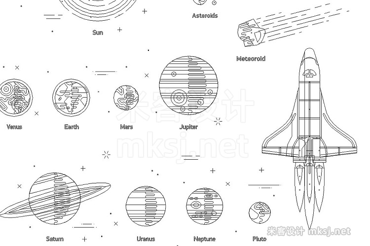 png素材 Space Exploration Set  Pattern