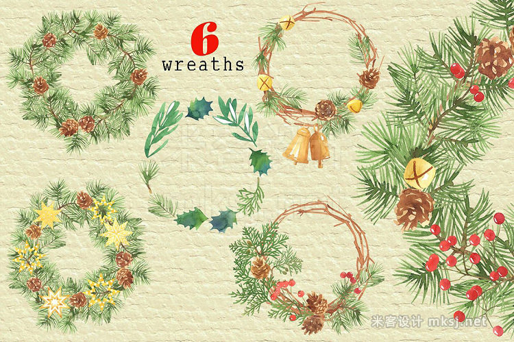png素材 Watercolor Christmas clipart