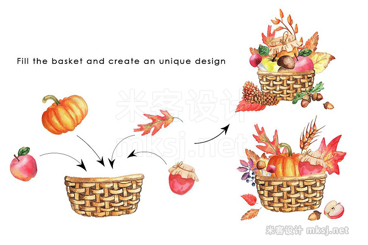 png素材 Autumn Collection Watercolor Clipart
