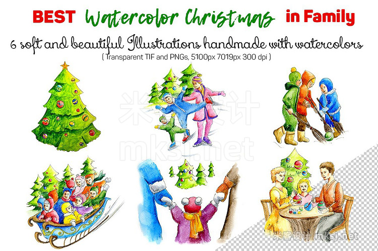 png素材 Christmas Clipart Watercolor
