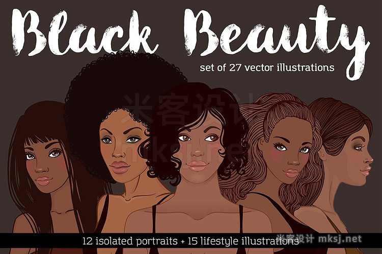 png素材 Black Beauty Vector Set Vol 1