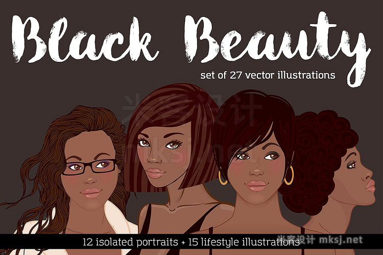 png素材 Black Beauty Vector Set Vol 1
