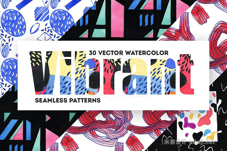 png素材 Vibrant Watercolor Patterns