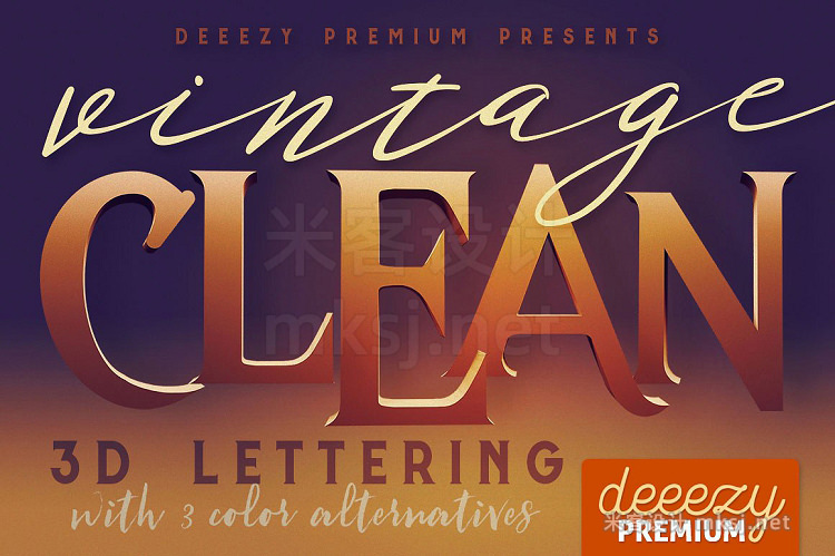 png素材 Clean Vintage - 3D Lettering