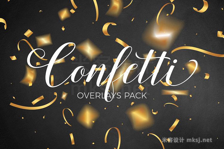 png素材 Gold confetti overlays