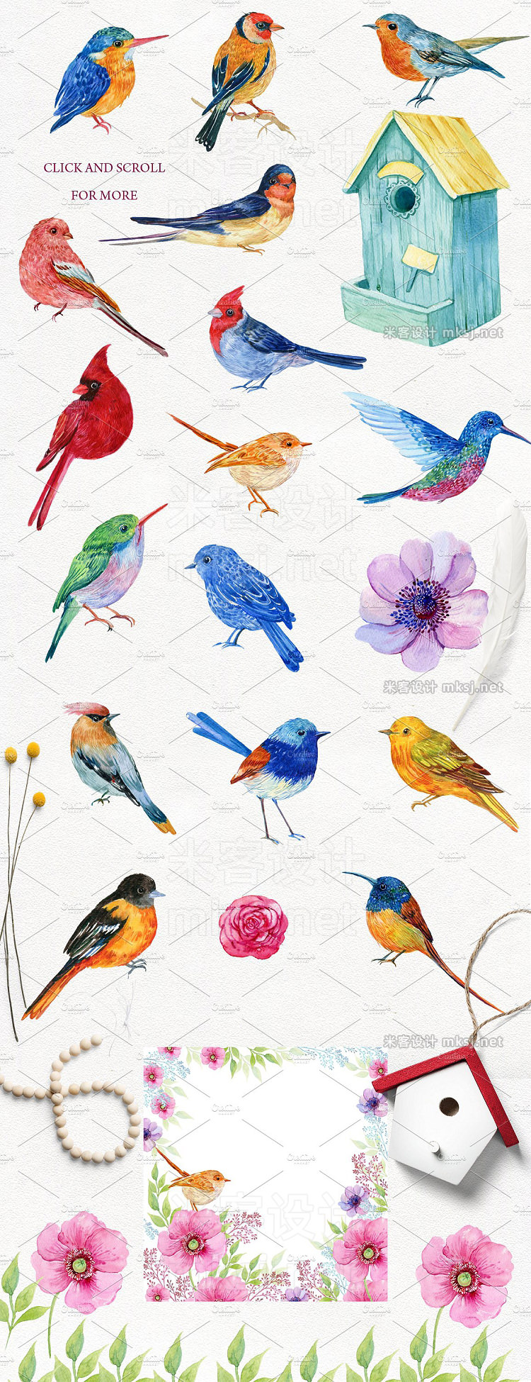 png素材 30 little birdswatercolor