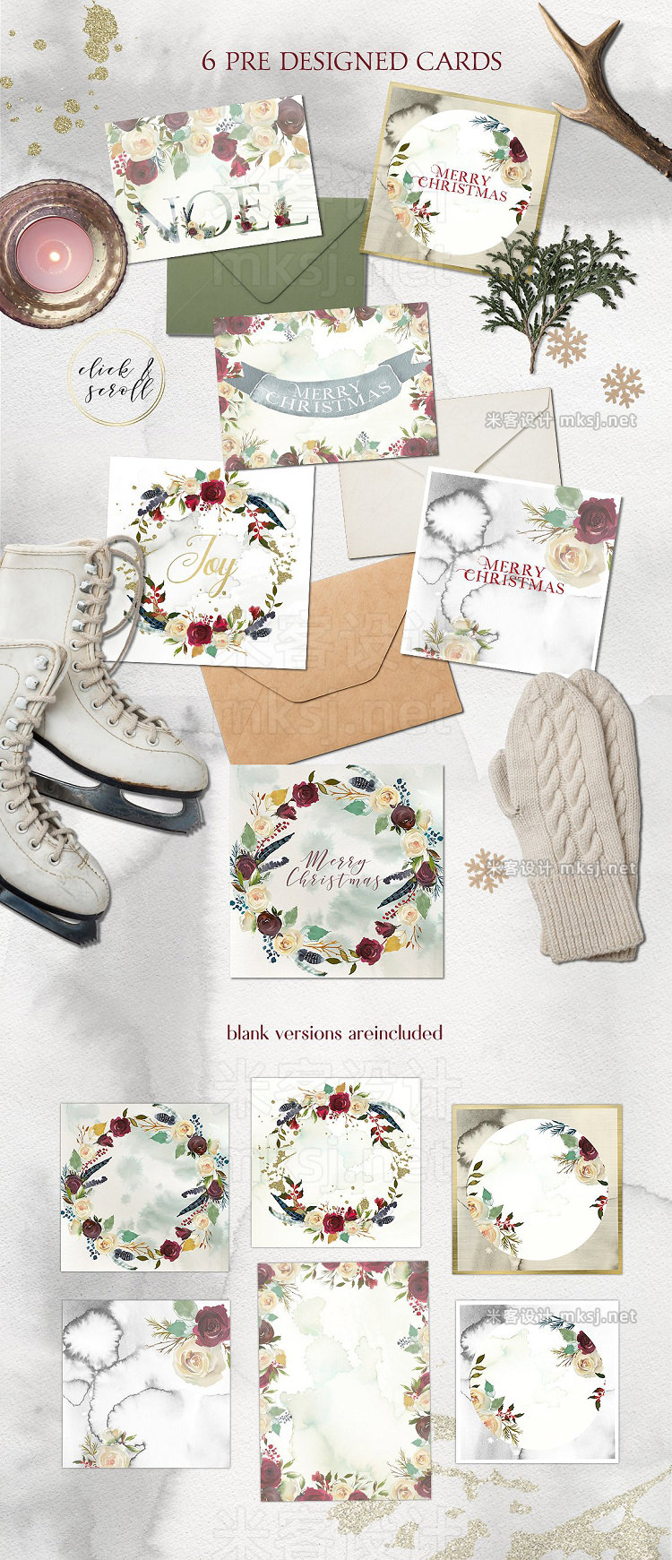 png素材 Winter Solemnity Floral Design Kit