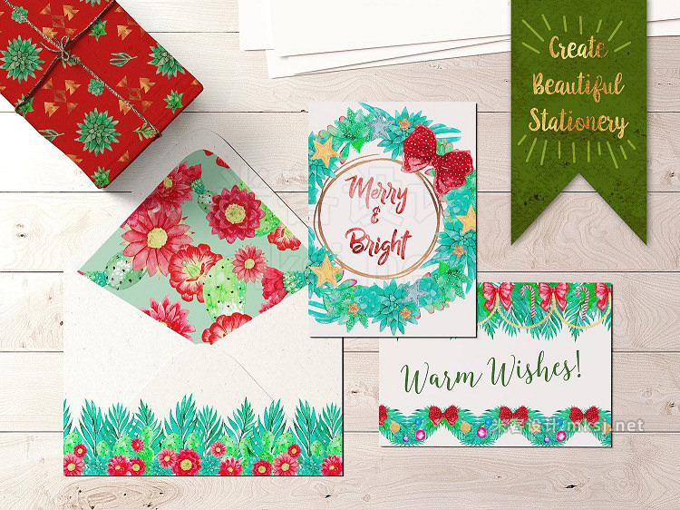 png素材 Christmas in California clipart set
