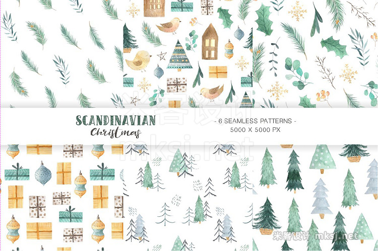 png素材 Scandinavian Watercolor Christmas