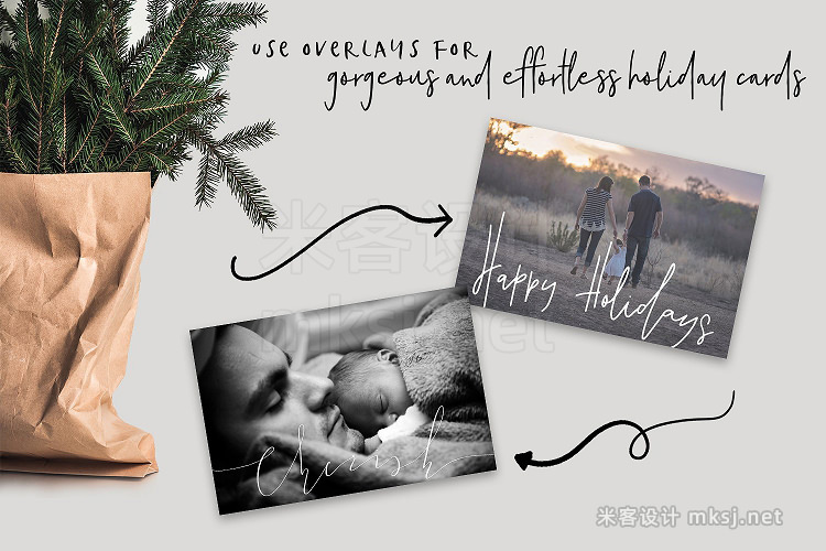 png素材 55 Hand Lettered Holiday Overlays