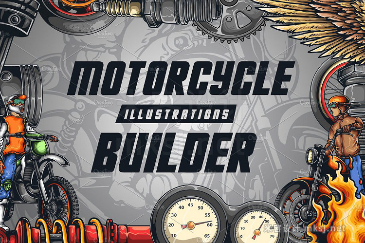 png素材 Motorcycle Illustrations Builder