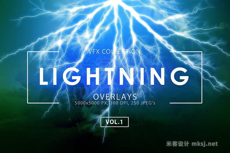 png素材 Lightning Effect Overlays Vol 1