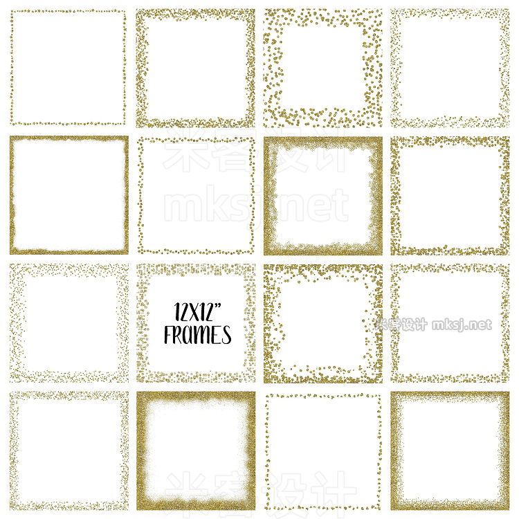png素材 Gold Glitter Frames and Borders