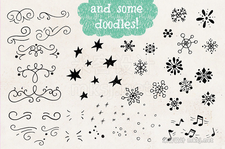 png素材 Cozy Christmas Lettering Clipart