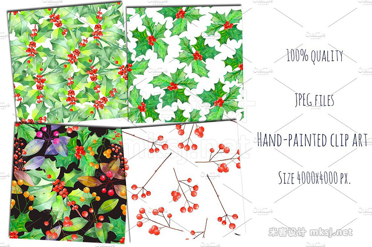 png素材 Christmas floral patterns
