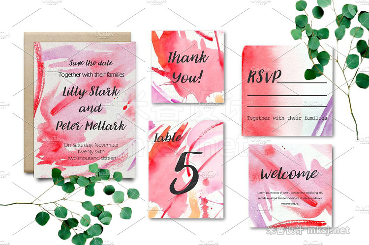 png素材 60 Watercolor backgrounds set