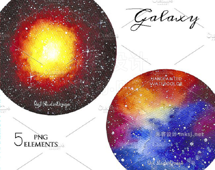 png素材 watercolor galaxy space clipart