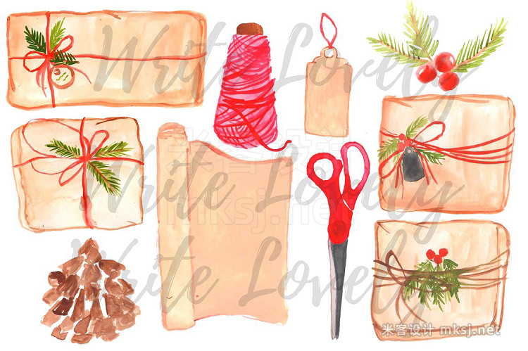 png素材 Christmas Wrapping Paper Clip Art