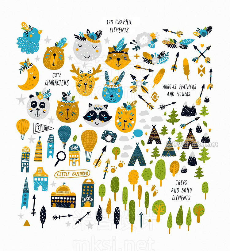 png素材 Little explorer - woodland animals