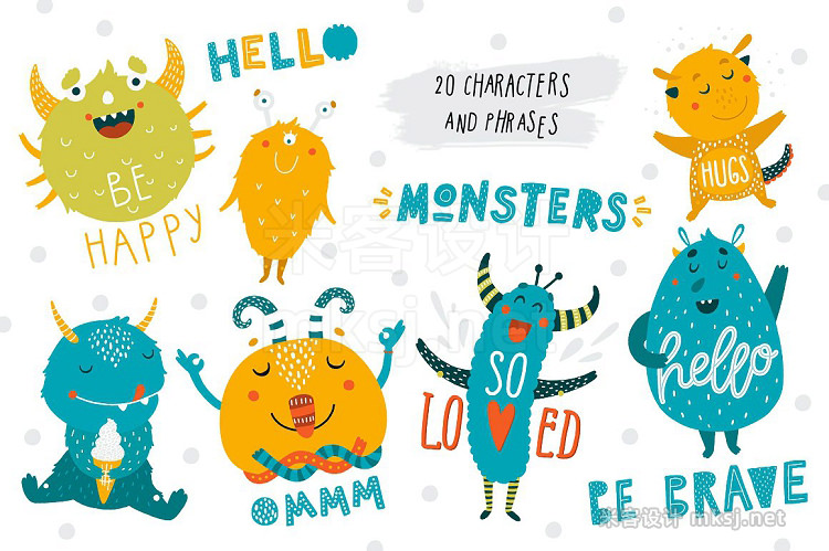 png素材 Cute Monsters - Kids collection